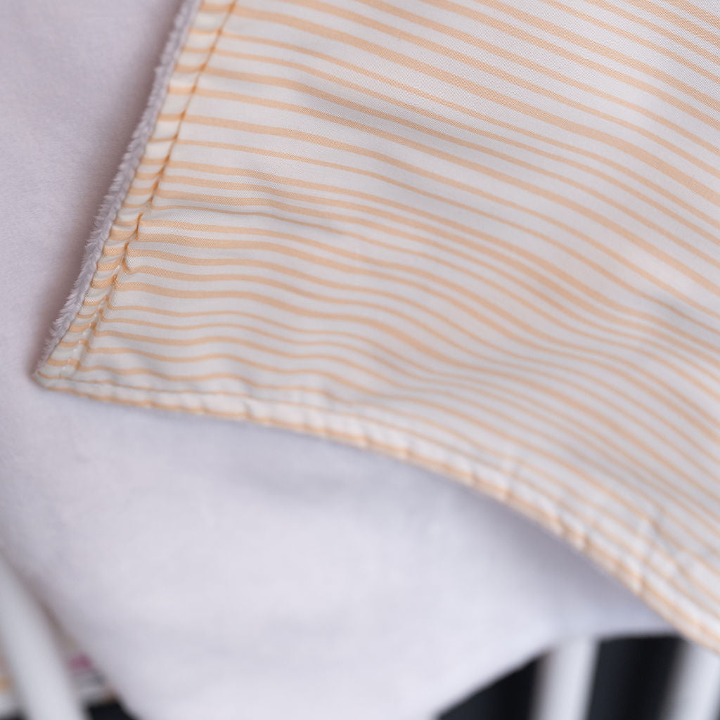 Tangerine Tiger - Baby Blanket - Ivory with Tangerine Lines - Olli+Lime